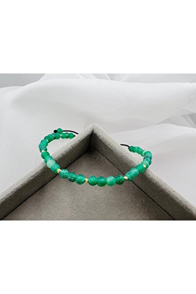 OEM Brățară cu agate și bilute din aur 14K - Reglabila