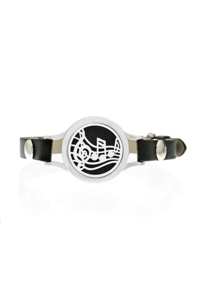 NEO Aromatherapy Bracelet Neo™ WJ037, We Love Music, -friendly, zinc alloy and leather