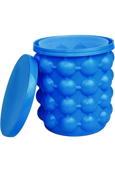 OEM Δίσκος για παγάκια με καπάκι, διπλό διαμέρισμα, μπλε, 13,8x12 εκ.