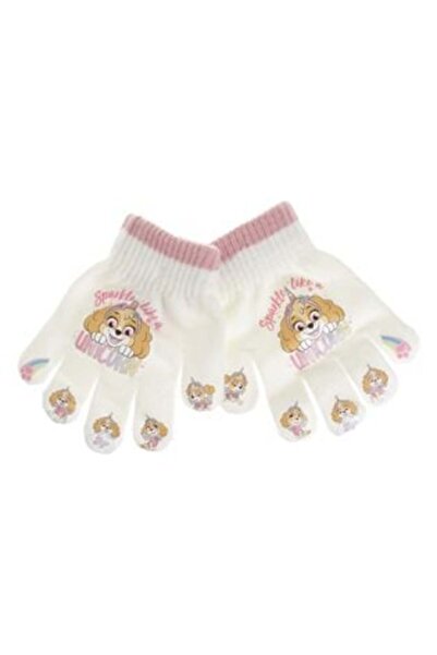 PAW PATROL Mănuși roz ecru cu unicorn și degete colorate pentru copii 2-5 ani