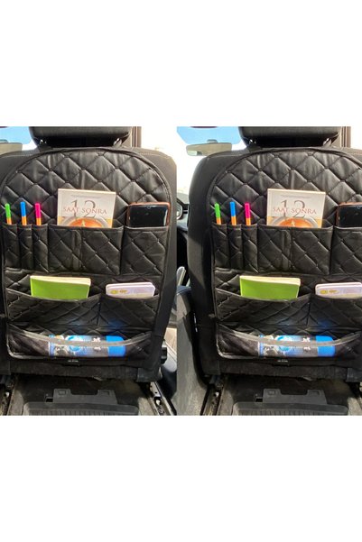 eryatex 2 Adet Araba Koltuk Arkası Eşya Düzenleyici Cepli Organizer Çanta Der...