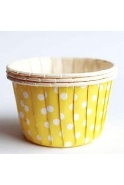 BENS Cake Paper Capsule Pet Polka Dots Yellow 25 Pcs