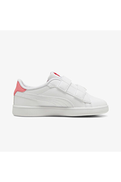 Puma حذاء رياضي أبيض للأطفال من Smash 3.0 Badges