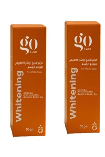 go GLOW كريم تفتيح وتوحيد لون البشرة من – يقلل البقع والتصبغات ويرطب وينعش البشرة، عبوتين × 50 مل.