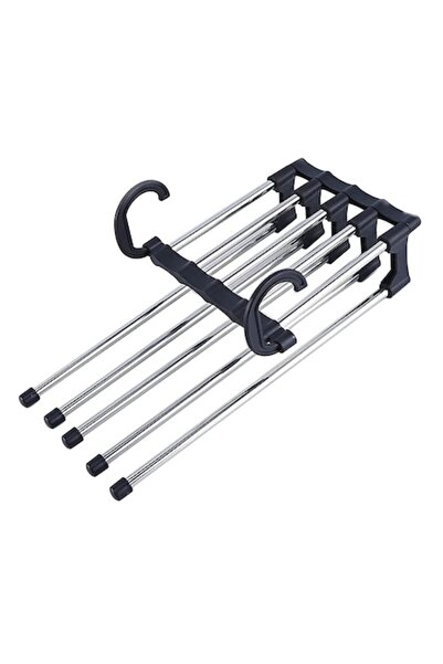 NEO ™ Organizator compact pliabil pentru pantaloni, tije din oțel inoxidabil, 48 x 15 cm, cârlige negre