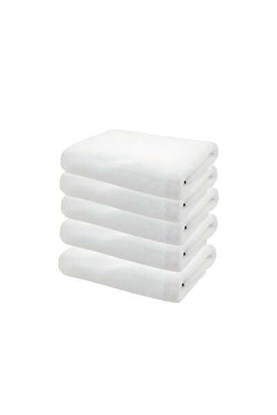 NEO Set 5 Portable Paper Towels, Cotton, 140 x 70 cm, for Travel, Highly Absorbent, Super Soft, White, N