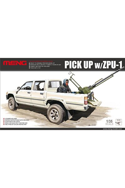 Genel Markalar VS-001 1/35 Ölçek, ZPU-1 Silahlı Toyota Hilux Kamyonet, Plasti...