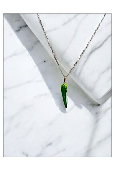 nazarboncuğu El Yapımı Cam Biber Figürlü Kolye