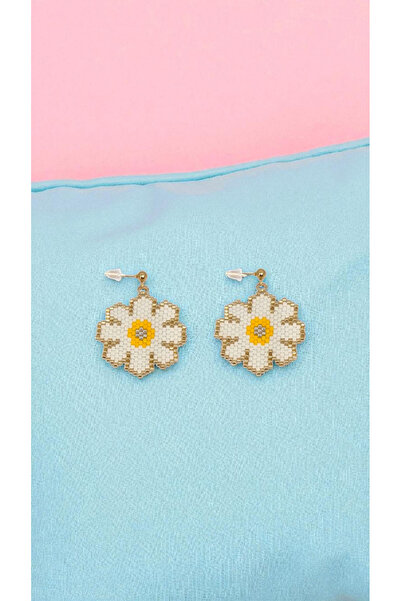 SEARD Miyuki Beads Handmade Daisy Earrings 1 Dangle