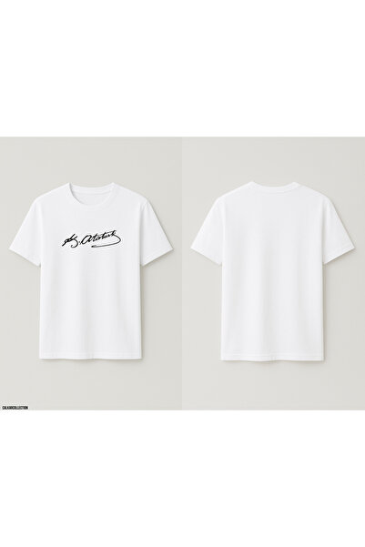 CALKARCOLLECTION Unisex Oversize K.Atatürk İmza Tshirt