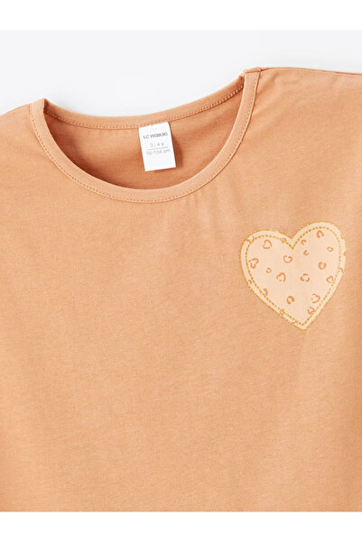 LC Waikiki Lcw Kids Ecru Crew Neck Short Sleeve Printed Baby Girl T-Shirt Pack of 2