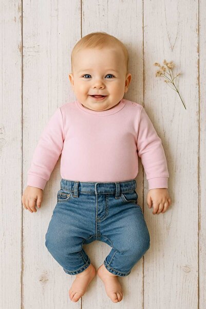 Baharda Nova %100 Pamuk Unisex Uzun Kollu Mevsimlik Bebek T-shirt / Kız Erkek...