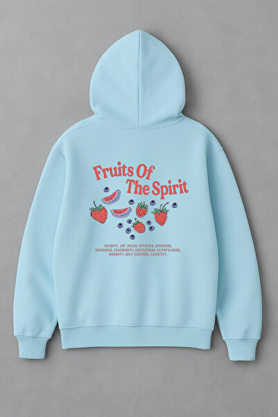 LORVEX Hanorac supradimensionat pentru femei cu imprimeu Fructele Spiritului ...