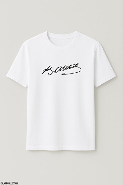 CALKARCOLLECTION Unisex Oversize K.Atatürk İmza Tshirt