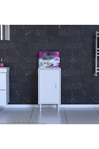 Modilayn Efil Dolap Dar Alanlar İçin Çok Amaçlı Dolap 1 Kapaklı 4 Göz Raf Dolap 35x75x32,5 cm