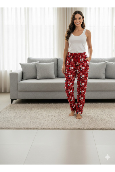 FOR MYSELF Women's Suede Winter Elastic Comfortable Pajama Bottoms