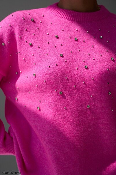 By Armin KADIN TAŞ DETAYLI PELUŞ STANDART KAZAK