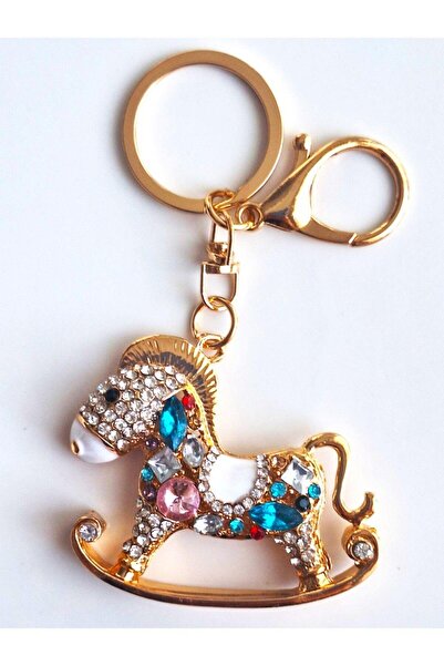 Svc Aksesuar Luxury Gift Zircon Stone Horse Keychain & Bag Ornament 11 cm