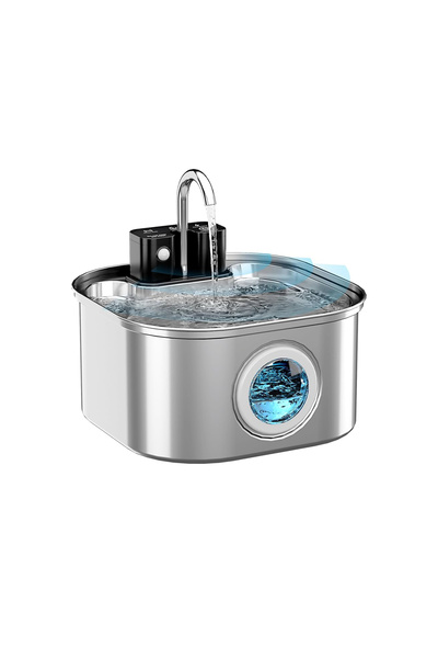 Inaba نافورة مياه لاسلكية للقطط من الستانلس ستيل 3.2 لتر/108افورة للحيوانات ا...