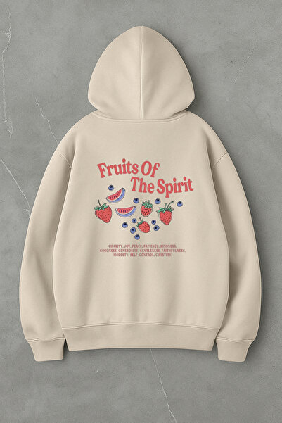 LORVEX Hanorac supradimensionat pentru femei cu imprimeu Fructele Spiritului ...