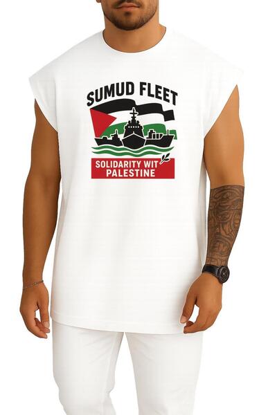 Bahriyeli Collection oversized Sumud Fleet Αθλητής με σχέδιο στήθους και πλάτης