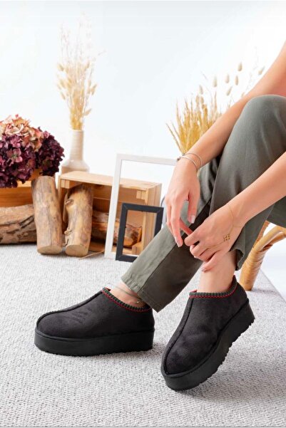 BY İMİS SHOES Kalın Tabanlı İçi Kürklü Kadın Kapalı kışlık ayakkabı