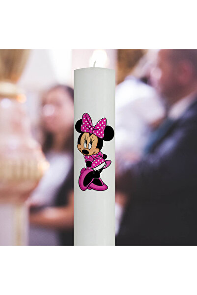 SERVUS COLLECTION Lumanare Botez Minnie cu rochita roz 4,5 cm 30 cm