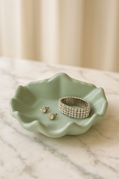 MİREVA İstiridye Temalı Dekoratif Takı Tabağı – Komodin/Sehpa Düzenleyici Tabak