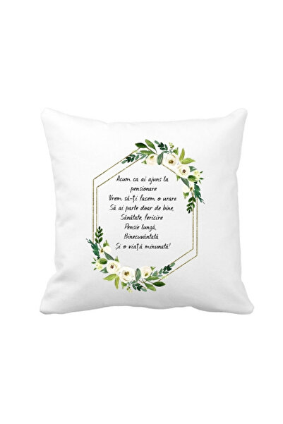 CrisPrint Pernă pătrată personalizată cu mesaj de pensionare – cadou de suflet