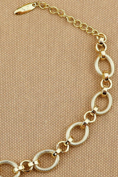 Keyifli Hayaller Xuping Vip Bileklik - Xuping Çizgili Halka Zincir xuping Gold Zincir Bileklik Kararmaz 18+3cm