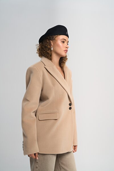 MAI STUDIOS CO. Runa oversized Μπεζ Μπλέιζερ