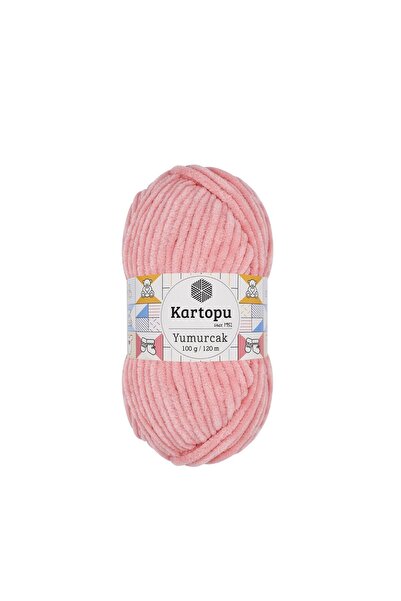 Kartopu 5 bucăți Yumurcak Knitting Yarn K777 roz pudrat