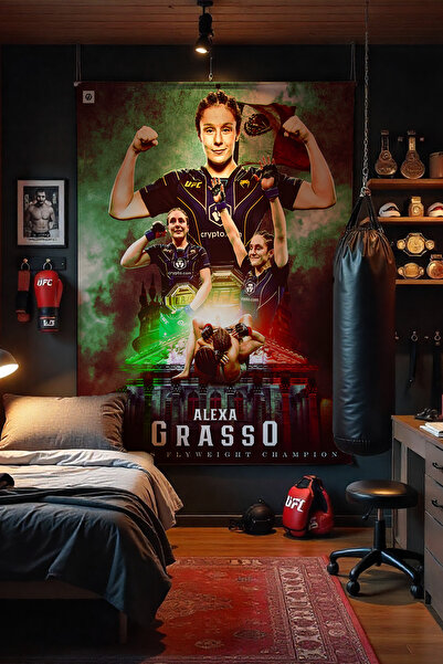 FG Store UFC Alexa Grasso Temalı Dijital Baskılı Duvar Örtüsü Duvar Halısı