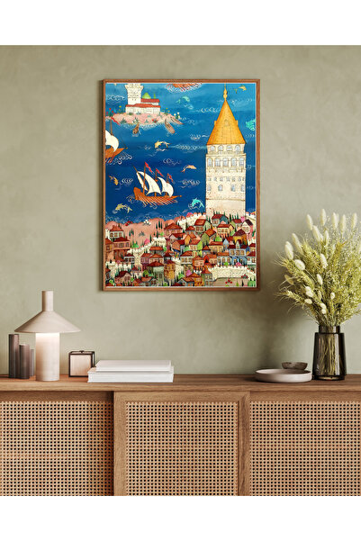 Tuba Decor Tablo dintr-o singură bucată cu rame din lemn pentru sufragerie, s...