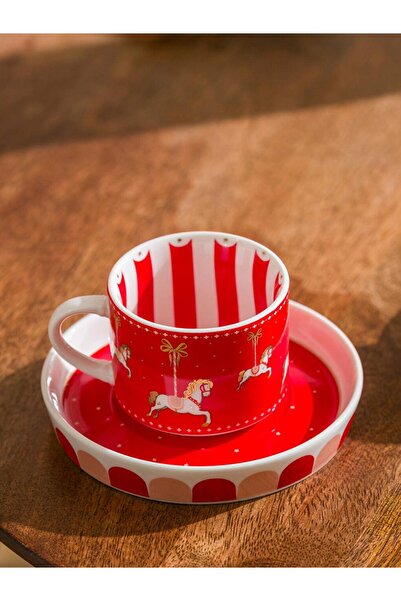 LC Waikiki 2-Person Printed Porcelain Coffee Cup Set 90 ml (W5)