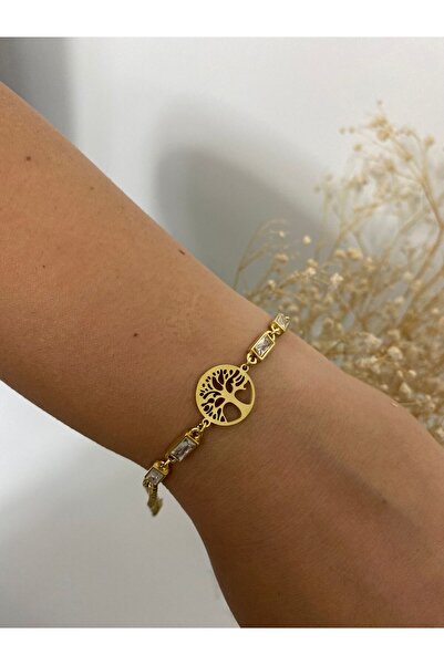 staınless steel سوار فولاذي بتصميم شجرة الحياة مع تفاصيل الباجيت