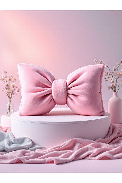 FARCY Pernă XXL cu aspect de fundă, umplută cu țesătură de pluș, fundă cu panglică, pernă cadou, pernă de îmbrățișare