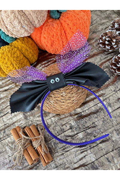 PURPLE'S BİR TUTAM MUTLULUK تاج جلدي على شكل خفاش للهالوين للفتيات والنساء