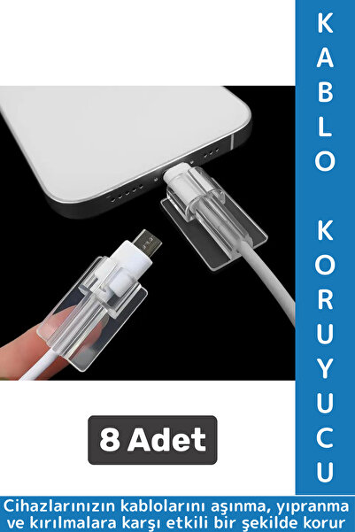 Wintoup Premium Telefon Şarj Kablosu Aşınma Yıpranma Kırılma Önleyici Şeffaf ...