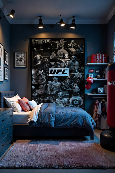 FG Store UFC Temalı Dijital Baskılı Duvar Örtüsü Duvar Halısı