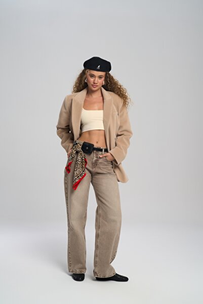 MAI STUDIOS CO. Runa oversized Μπεζ Μπλέιζερ