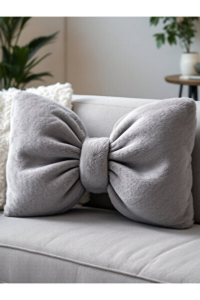 FARCY Pernă XXL cu aspect de fundă, umplută cu țesătură de pluș, fundă cu panglică, pernă cadou, pernă de îmbrățișare