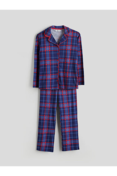 LC Waikiki Gömlek Yaka Ekose Kadın Pijama