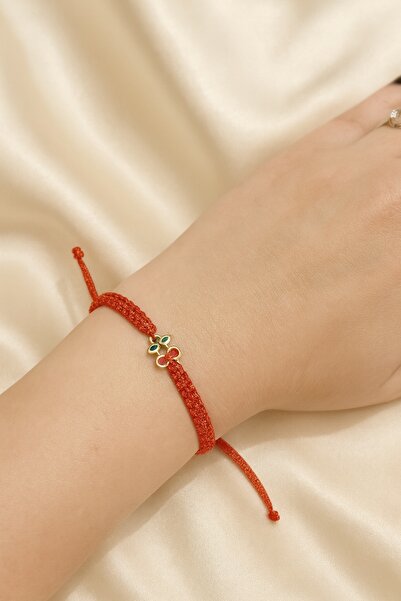 Femenino Kiraz Figürlü Ayarlanabilir Makrome Örgü Bileklik – Özel Hediye Kutu...