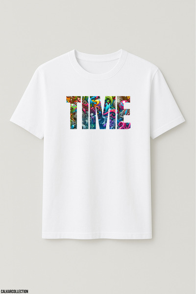 CALKARCOLLECTION تيشيرت تايم كبير الحجم للجنسين