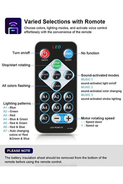 Hope Sound Activated Party Lights with Remote Control Dj Lighting, RBG Disco Ball, Strobe Lamp 7