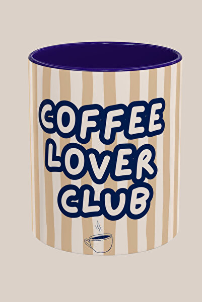 Midas Design Coffee Lover Club Themed Porcelain Design Coffee Cup