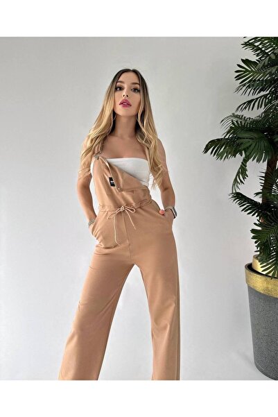 GAMZE ALPTEKİN Beli Lace-Up Salopet Jumpsuit