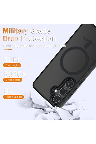 Kipgsm Samsung Galaxy S23 Fe Uyumlu Ekran Koruyuculu Kılıf Magsafe Sarj Destekli Kamera Çıkıntılı Mat Kapak