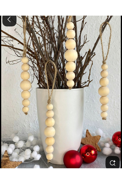 SmY Bag Ornament de copac din sticlă lăcuită cu mărgele din lemn de design